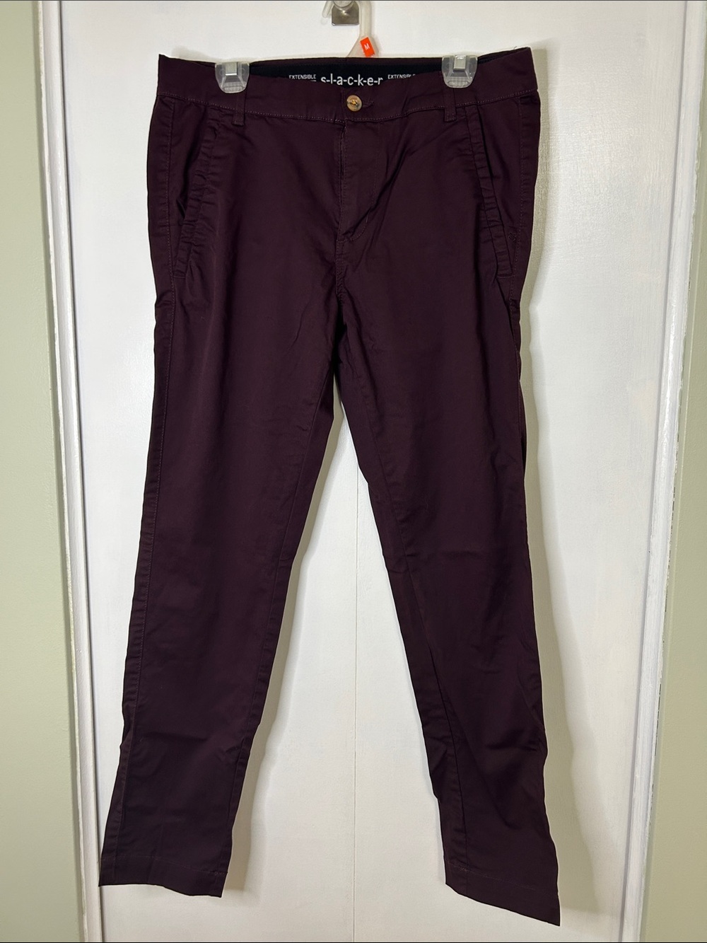 Men's Slim Chino Pants - Deep Burgundy